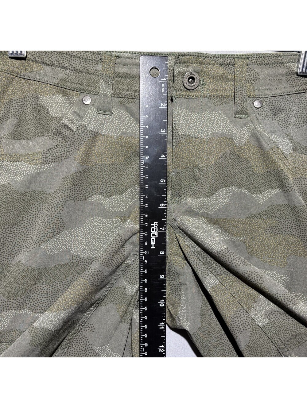 Kuhl Freeflex Roll-Up Pants Womens 6 Green Camo Cargo Outdoors - Massively RARE - Picture 5 of 15